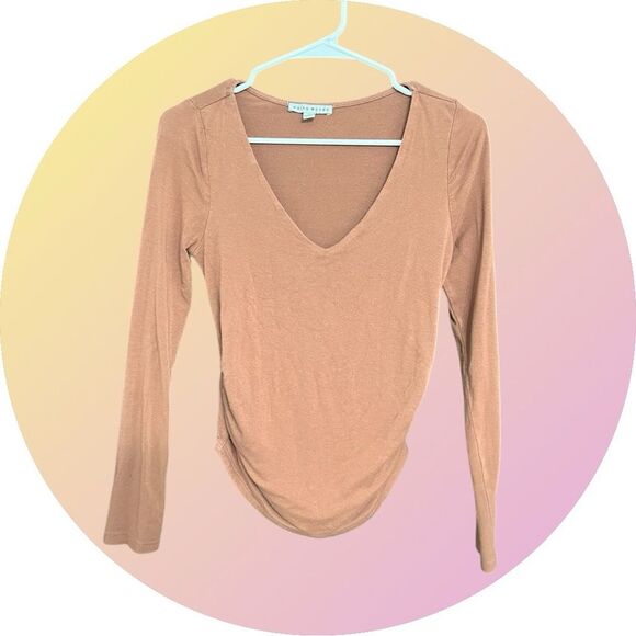 Preowned Fashion Nova Cindy Long Sleeve Top - Mocha - Small - Picture 3 of 7